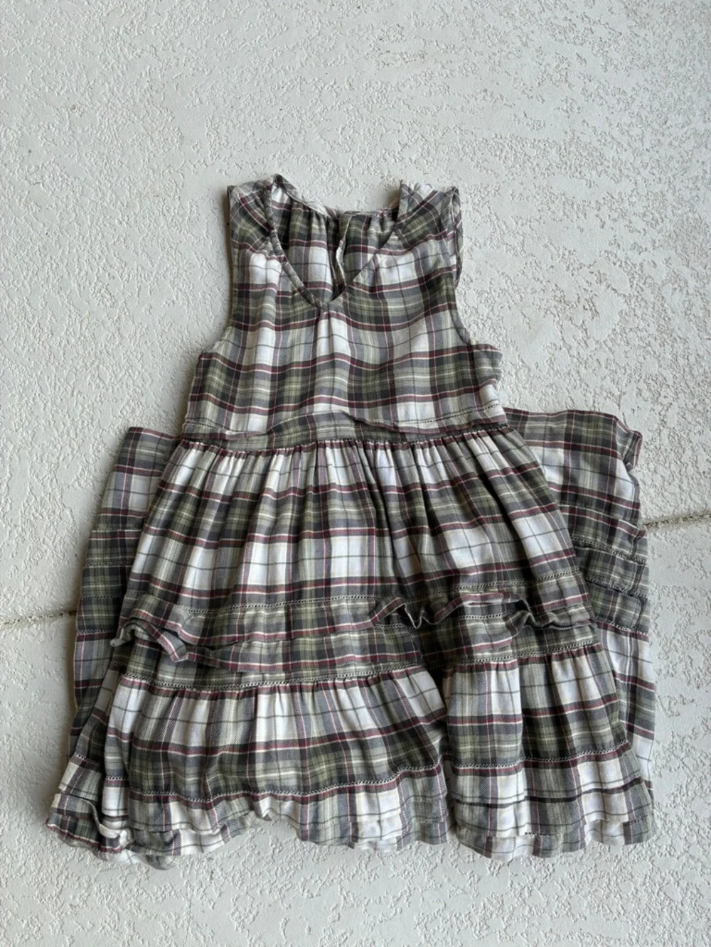 Basin + Range Organic Cotton Plaid Tiered Midi "Ranch" Farmhouse Dress - Picture 2 of 10